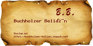 Buchholzer Belián névjegykártya